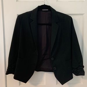 Express Black Blazer with ruched sleeves